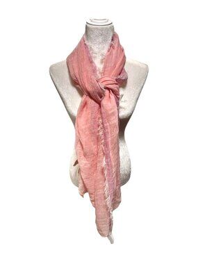 Sasso & Smyth NWT Scarf Linen Blend Italy Pink Lavender Metallic Split Design